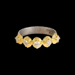 3 MM WHITE DIAMOND SCROLL STATEMENT RING
