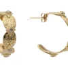 27MM YELLOW GOLD ARTIFACT HOOP EARRINGS