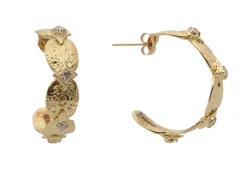 27MM YELLOW GOLD ARTIFACT HOOP EARRINGS