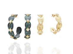 27MM YELLOW GOLD ARTIFACT HOOP EARRINGS