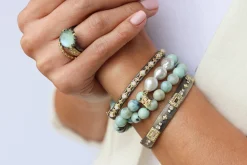MORGANITE AND OPAL CRIVELLI HUGGIE BRACELET