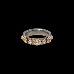 MORGANITE STACK BAND WITH CRIVELLI DETAILS