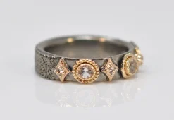 MORGANITE STACK BAND WITH CRIVELLI DETAILS