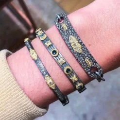 Multi Stone Huggie Bracelet