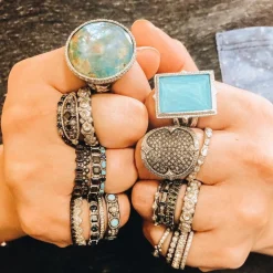 Multi-Stone Stack Band Ring