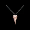 18" NECKLACE WITH 45 MM LIGHT NUDE ENAMEL HEART PENDANT