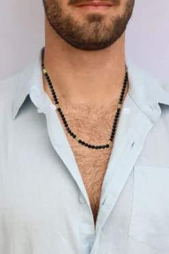 Obsidian Beaded Necklace
