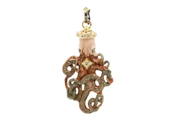 OCTOPUS MOODY ENAMEL WHIT CHAMPAGNE DIAMONDS ENHANCER