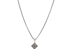 24" ODILE BLACK SAPPHIRE SHAPE MEDALLION NECKLACE