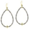 OPEN PEAR WHIT GREY SPINEL AND MORGANITE DROP EARRINGS