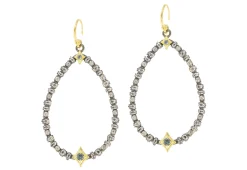 OPEN PEAR WHIT GREY SPINEL AND MORGANITE DROP EARRINGS