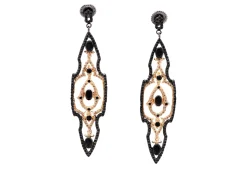 OPEN SCROLL BLACK SAPPHIRE AND CHAMPAGNE DIAMONDS