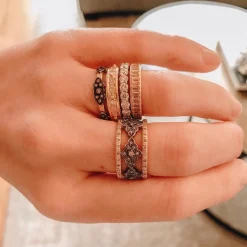 Open Scroll Wide Stack Band Ring