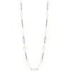 Oval and Silver Rectangle Paperclip Necklace