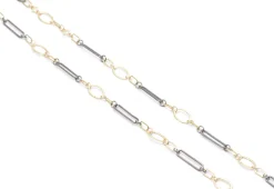 Oval and Silver Rectangle Paperclip Necklace