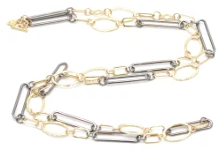 Oval and Silver Rectangle Paperclip Necklace