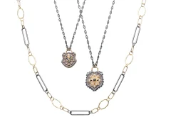 Oval and Silver Rectangle Paperclip Necklace
