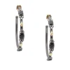 Oval Cluster Hoop Earrings