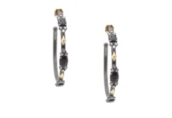 Oval Cluster Hoop Earrings