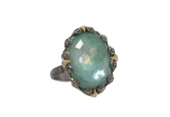 OVAL EMERALD AND CRIVELLI STATEMENT RING