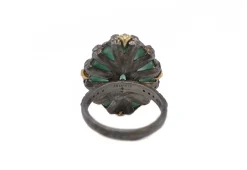 OVAL EMERALD AND CRIVELLI STATEMENT RING