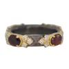 Oval Garnet Stations Stack Band Ring