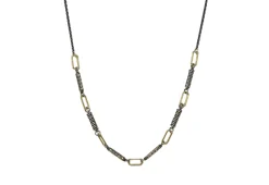 16.5" PAPERCLIP AND DIAMOND NECKLACE