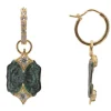 PATINA ARTIFACT HUGGIE HOOP DROP EARRINGS