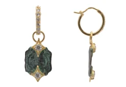 PATINA ARTIFACT HUGGIE HOOP DROP EARRINGS