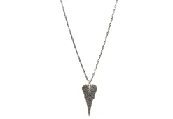 Pave Black Sapphire Heart Necklace