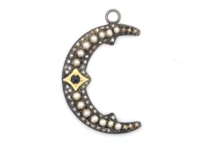 Pave Crescent Moon Charm
