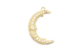 Pave Crescent Moon Charm