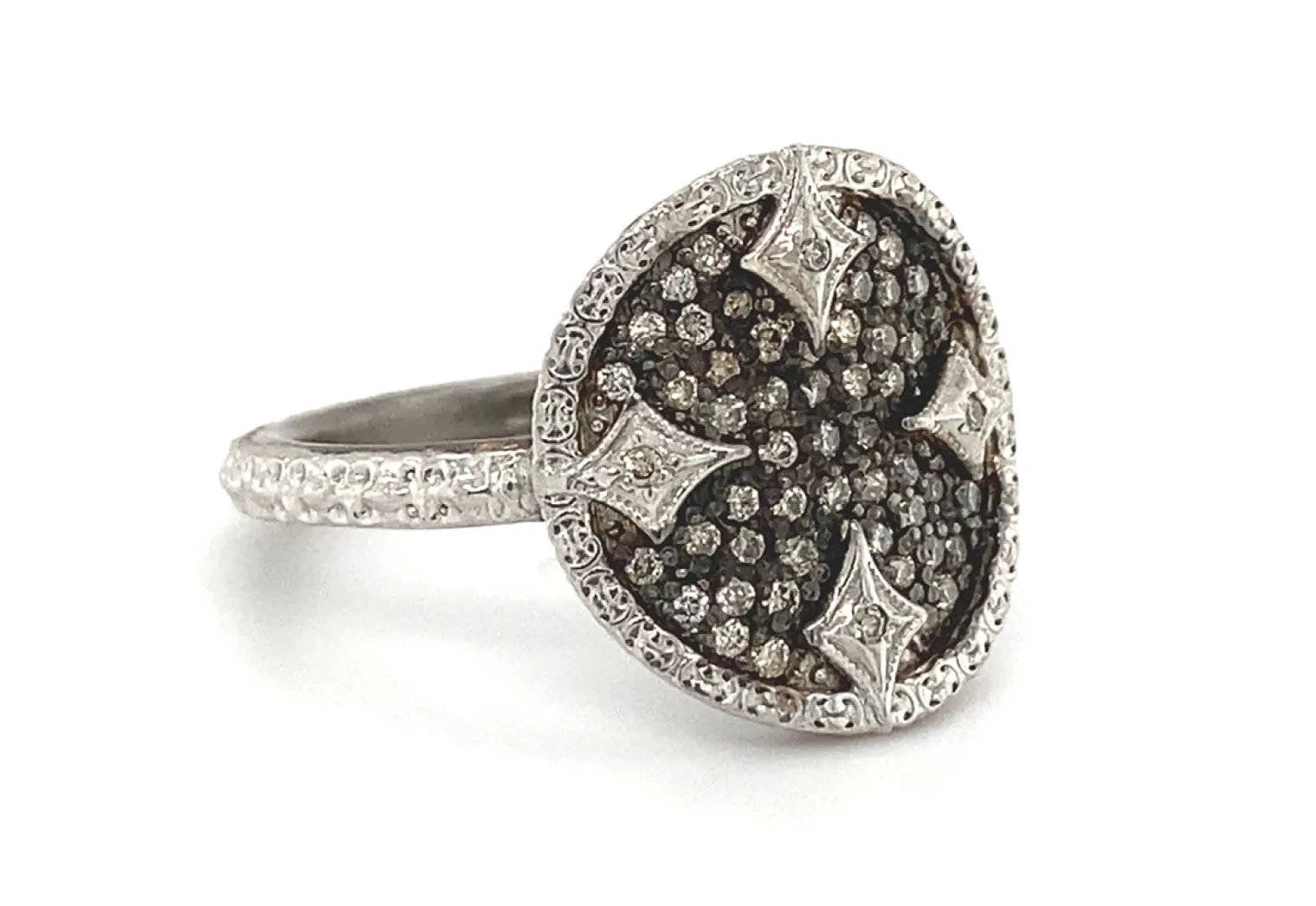 Pave Disc Statement Ring