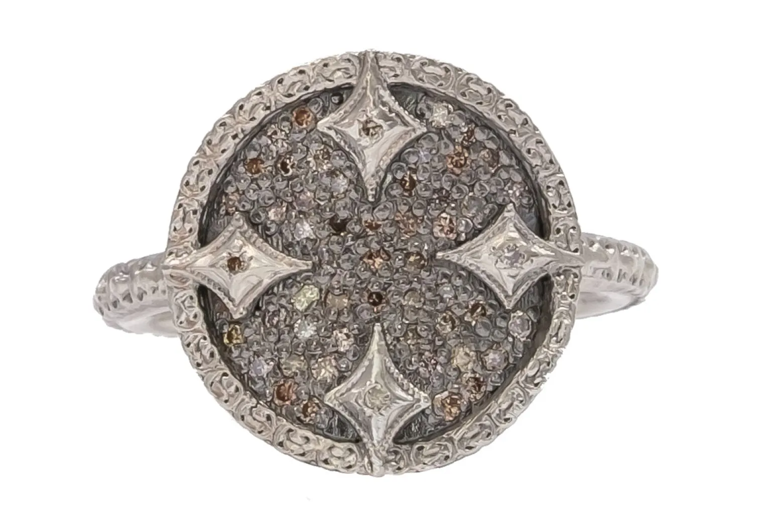 Pave Disc Statement Ring