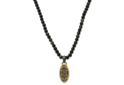 Pave Dog Pendant on Beaded Necklace