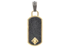 Pave Dog Tag Pendant Enhancer