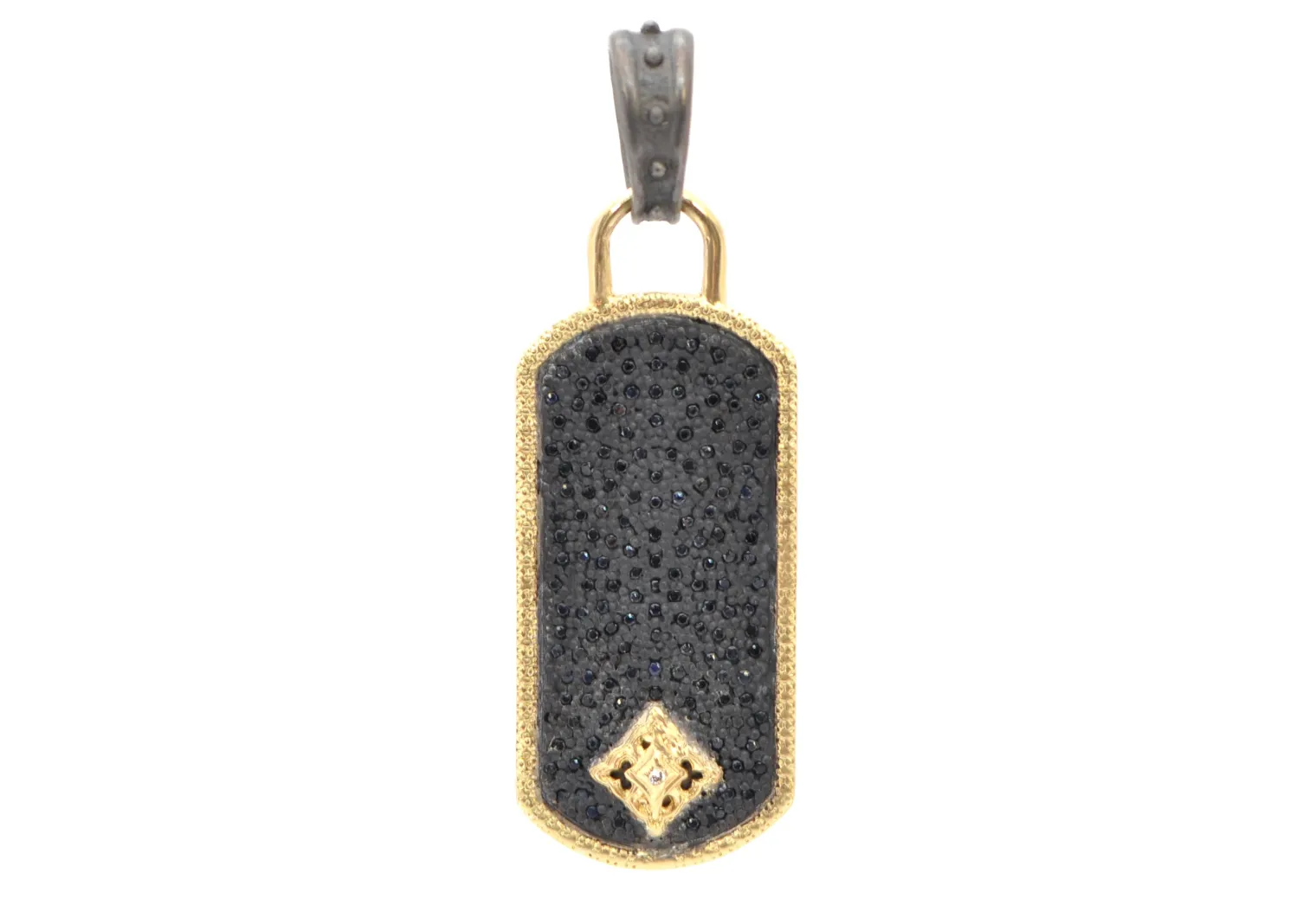 Pave Dog Tag Pendant Enhancer