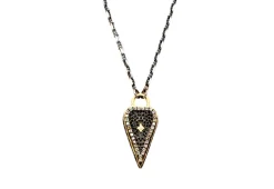 Pave Heart Shield Necklace