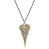 Pave Heart Shield Necklace