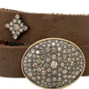 Pave Medallion Leather Wrap Bracelet