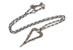 Pave Open Heart Pendant Necklace