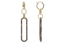 PAVE PAPERCLIP DROP EARRINGS