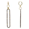 Pave Paperclip Drop Earrings
