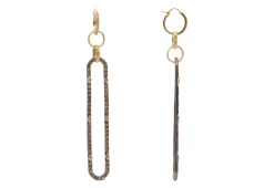 Pave Paperclip Drop Earrings