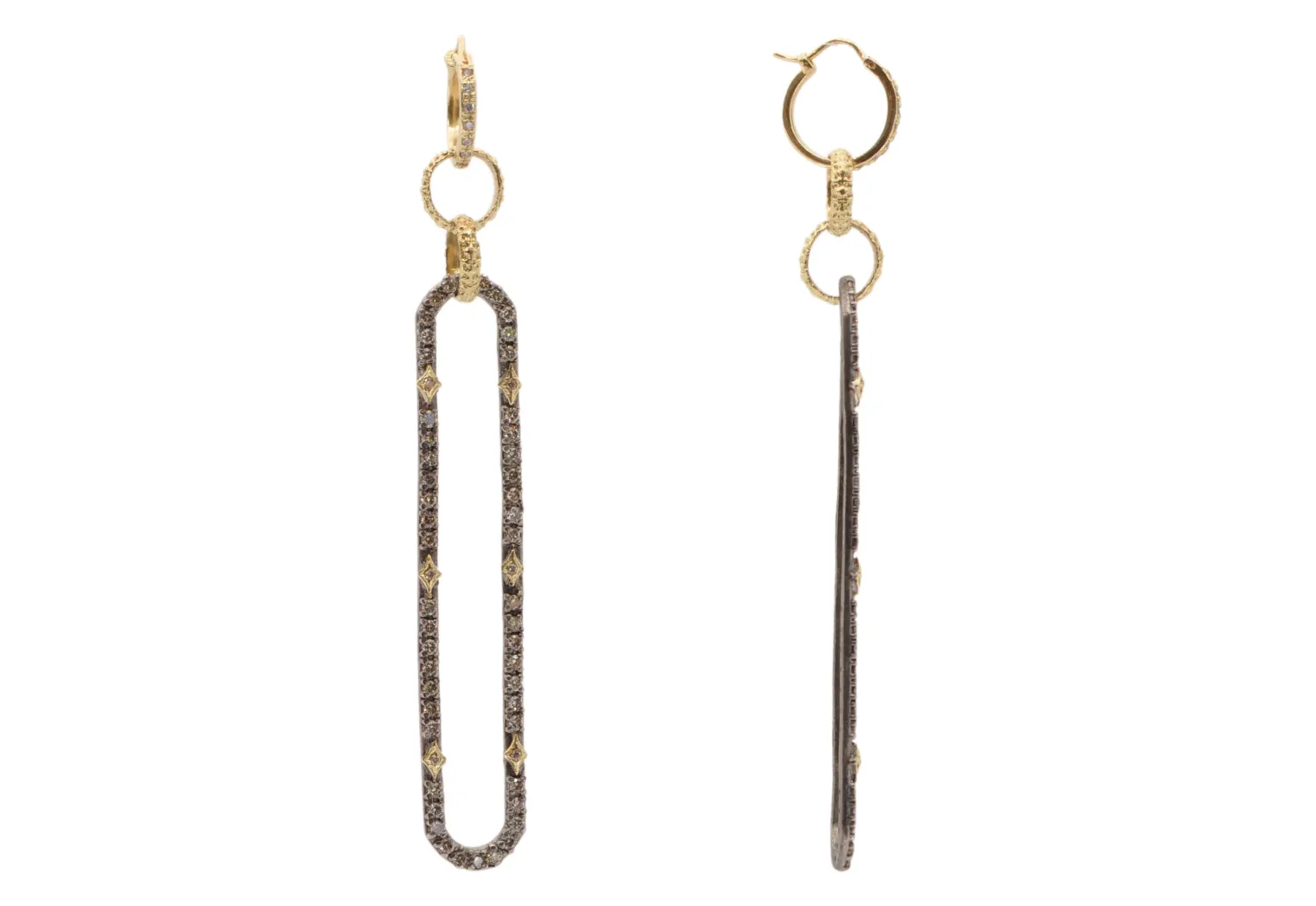 Pave Paperclip Drop Earrings