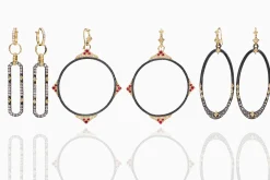 PAVE PAPERCLIP DROP EARRINGS