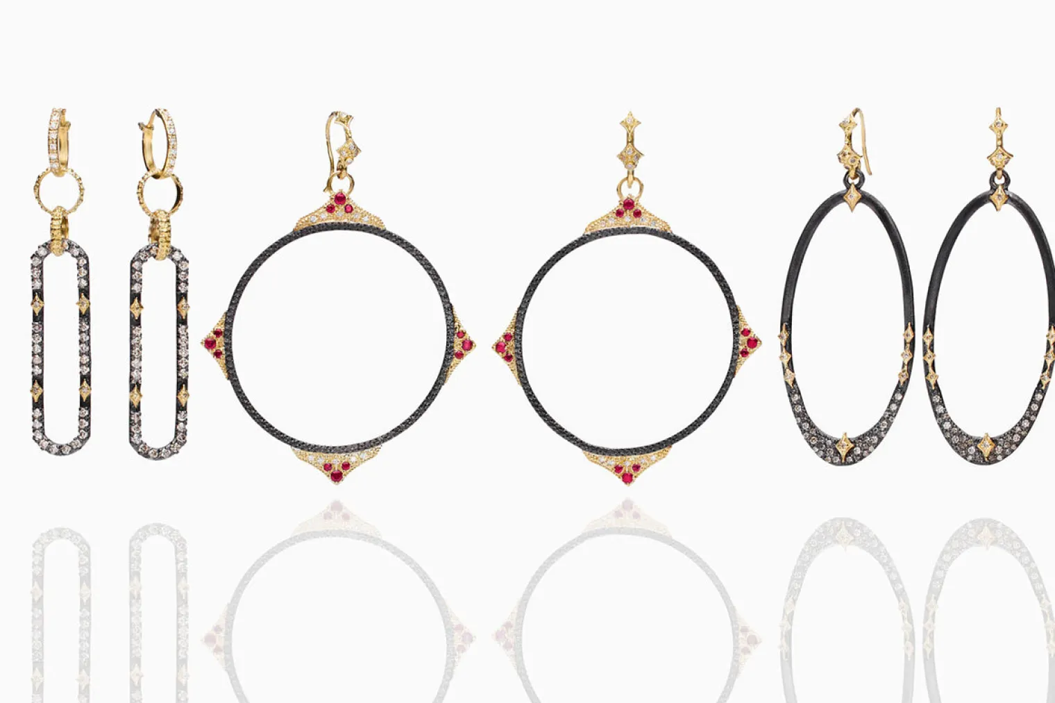 PAVE PAPERCLIP DROP EARRINGS