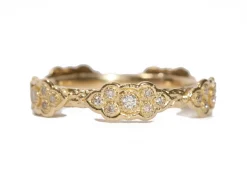 Pave Scroll Station Stack Band Ring