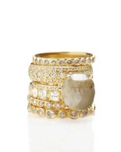 Pear Sapphire Stack Band Ring