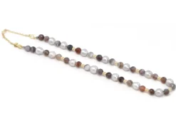 Pearl and Agate Beaded Necklace
